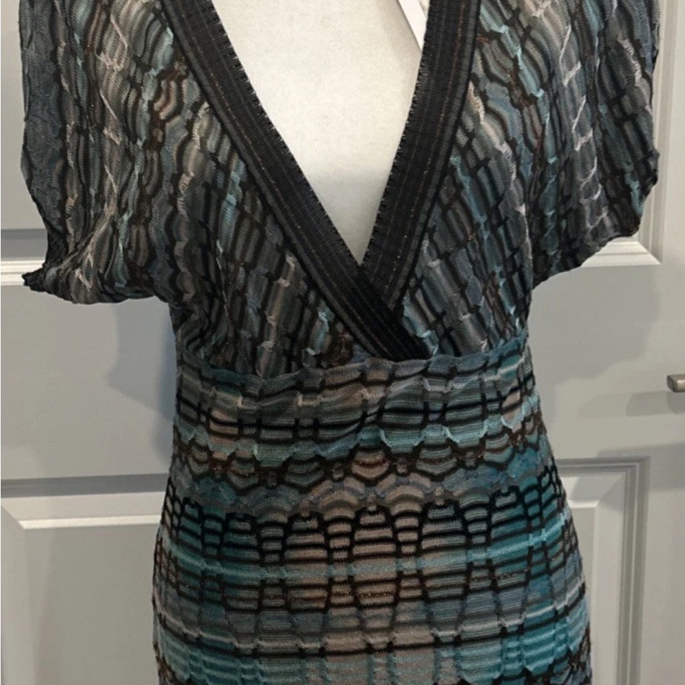 Missoni Chic Metallic Multicolor Patterned Dress … - image 1